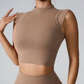 Ladies High Quality Stand Collar Sports Vest Sleeveless Vest