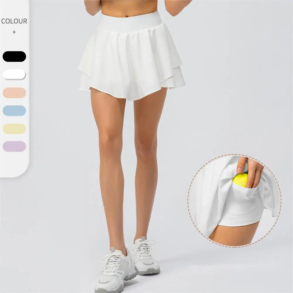 Women's High-Waisted Tennis Skirt with Built-In Shorts Athletic Skort for Golf Yoga Gym Running for Sports and Exercise