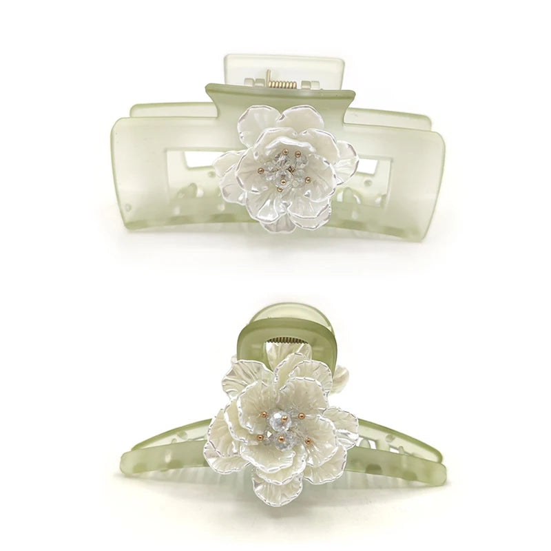 Sewingman B0144 2022 New Season Camellia Flower Plastic Accessories Hair Clip Claw for Ladies