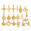 Trendy 18k PVD Gold Plated Stainless Steel Single Charm Pendant Cupid Angel Love Cross Rose for Fashion Jewelry Necklaces