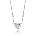 Crystals Birthstone Mother's Day Jewelry 925 Sterling Silver CZ Zircon Stone Heart Necklace