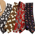 Custom Eco-Friendly Durable Casual Polyester Silk Cartoon Horse Bear 8cm Printed Funny Animal Pattern NeckTie for Men Gifts