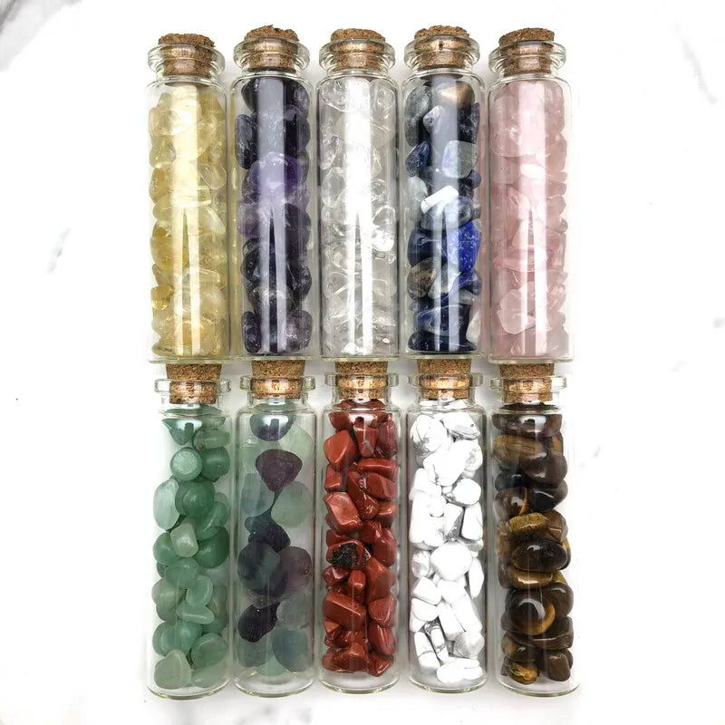 Polished Drift Bottle Feng Shui Stone Demagnetizing Irregular Jade Crystal Agate Gravel for Wishing Bottle Gift