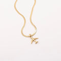 JOOLIM Ready to Ship High End Stainless Steel Band Herringbone Chain 18k Gold Plated Airplane Pendant Necklace