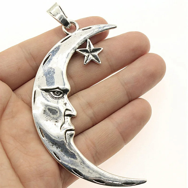 89x50mm Large Moon Charm for Necklace Making Necklace Moon Pendant