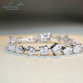 Silver 925 Original Total 14 Carat Brilliant Cut Diamond Test Past D Color Heart Pear Oval Square Radiant Moissanite Bracelet