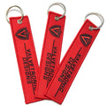 Custom Double Logo Design Polyester Twill Keychain Custom Embroidery for Key Holder Cartoon Style