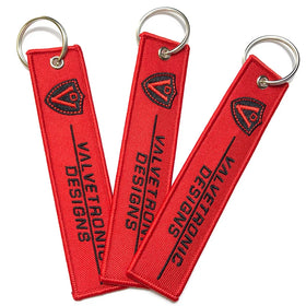 Custom Double Logo Design Polyester Twill Keychain Custom Embroidery for Key Holder Cartoon Style
