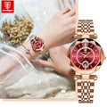 POEDAGAR 726 Diamond Cutting Glass Design Fashion Lady Watch Waterproof Date Stainless Steel Women Quartz Watches
