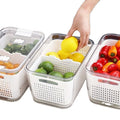 BPA Free Three-Size Storage Box with Lids and Removable Drain Basket for Refrigerator Storage for Organizing Your Fridge