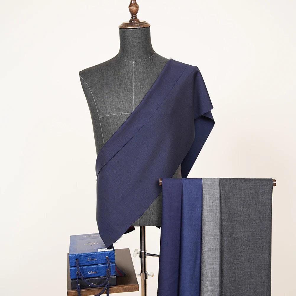 Gorgeous Organic Merino Italian Suit Fabric Twill 100% Wool Worsted Stock for Men's Jacket Garment