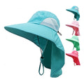 Hot Sale 3D Embroidery Wide Brim Sun Protection Fishing Hat Quick Drying Custom Logo Climbing Bucket Hats With Large Neck Flap