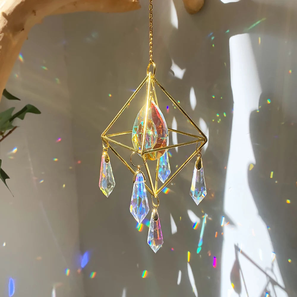 Crystal Wind Chime Hanging Sun Catcher Crystal Suncatchers Hanging Suncatche for Decor