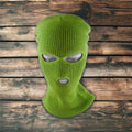 Wholesale Acrylic Knit 3 Hole Balaclava Beanie Green Ski Mask Knitted Hat for Winter