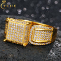 DHL Shipment Hip Hop Jewelry Wholesale 18K Gold Plated Brass Jewellery AAAAA CZ Diamond Iced Out Championship Ring for Men