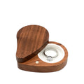 Wood Black Walnut Heart Wedding Luxury Jewellery Packaging Engagement Ring Box  Jewelry Ring Box