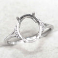 Sterling Silver 9*11mm Semi Mount Ring Empty Frame Blank Support Setting S925 Base Holder Without Center Stone for DIY Inlay