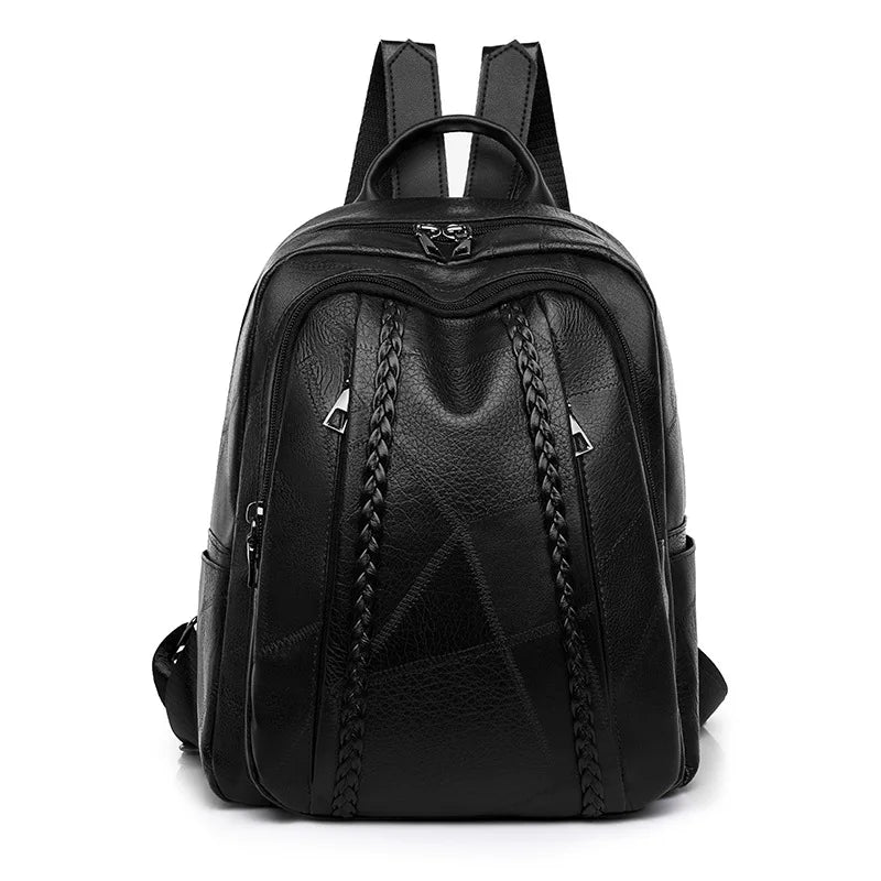 2026 Casual Ladies' Soft Leather Shoulder Bag Simple Joker Large Capacity Travel Backpack Bag Girl Other Backpack
