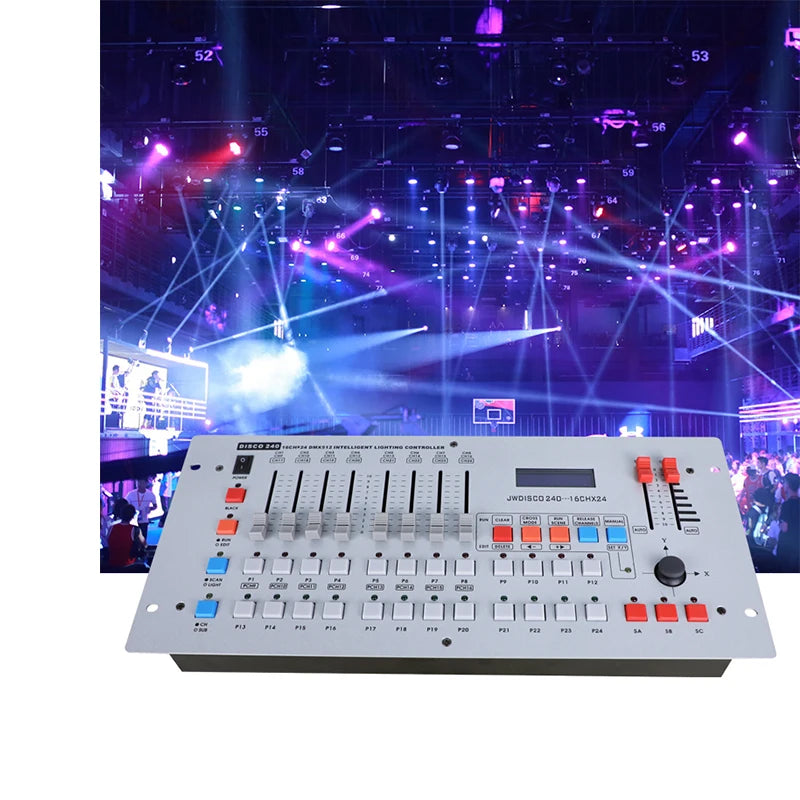 DMX512 240 DJ Equipment Controller for Stage Lighting 8-Channel Fader with Plastic Construction
