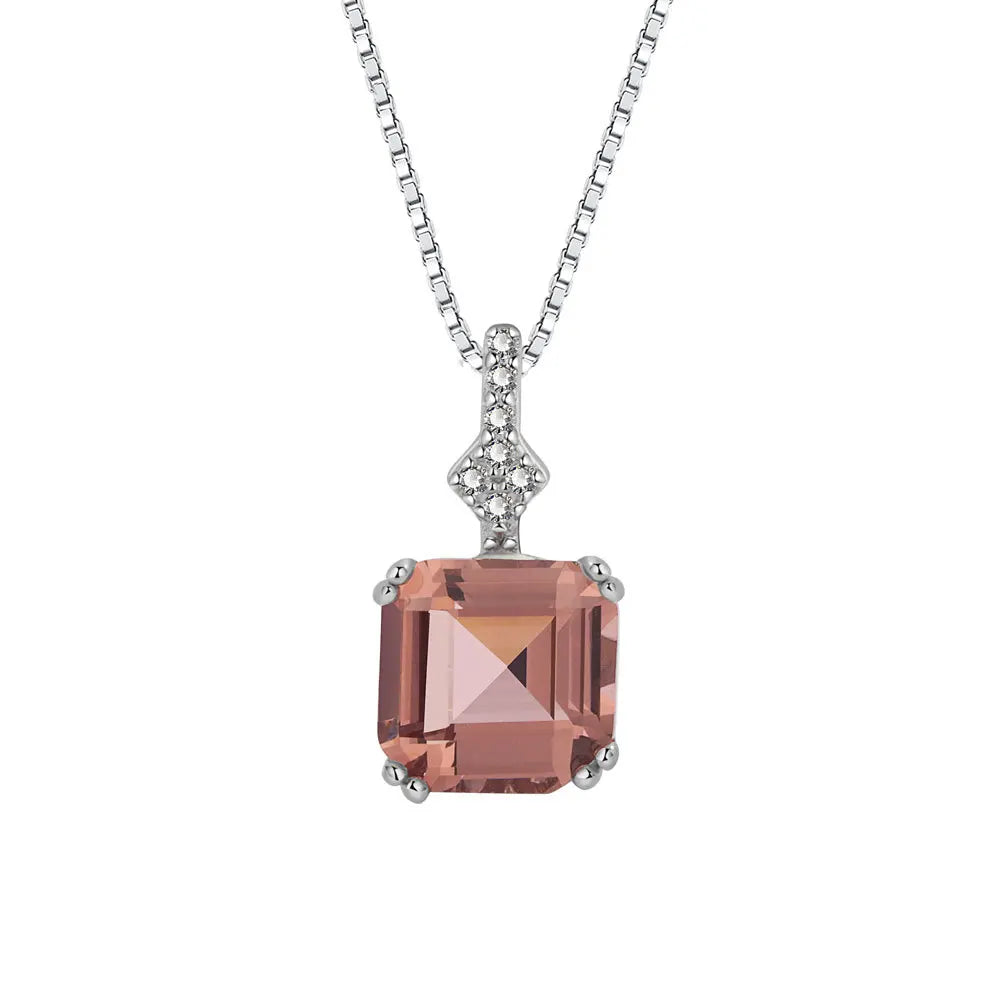 Korean Style Fashion Square Zircon Necklaces for Women Luxury Elegant Female Clavicle Chain Jewelry Wholesale