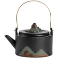 Glazed Painted Mountain Shadow Pattern Tea Pot Small Ceramic Kungfu Teapot Elegant Tea Set