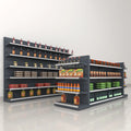 Customized Shop Commercial Shelves Store Display Super Market Racks Gondola Shelving Metal Supermarket Shelf Racks 120KG/Layers