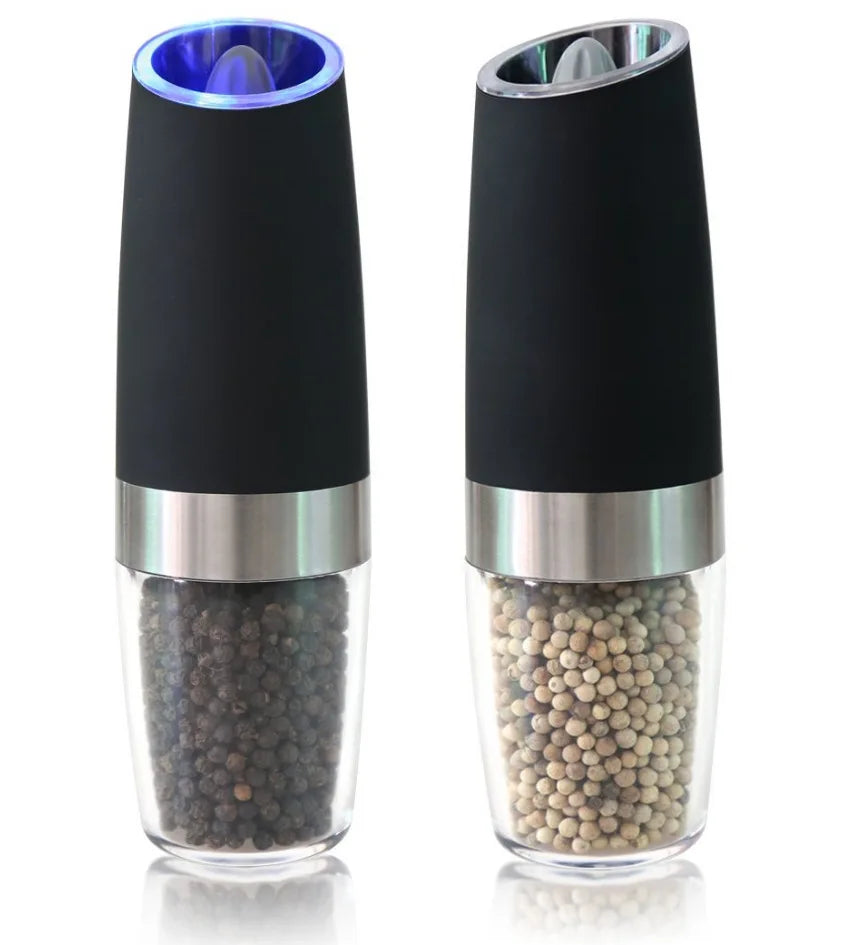 Automatic Salt and Pepper Mill Grinder Electric Gravity Pepper Grinder with Blue Led Light