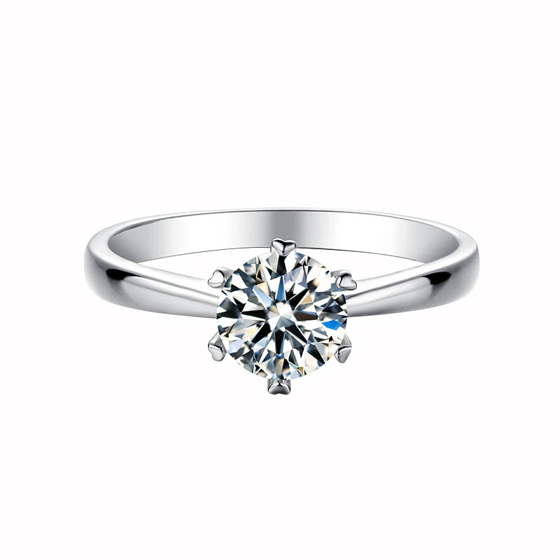 Custom Sterling Silver 3.5g 1ct Moissanite Rings Diamond Wedding Jewelry Ring Women