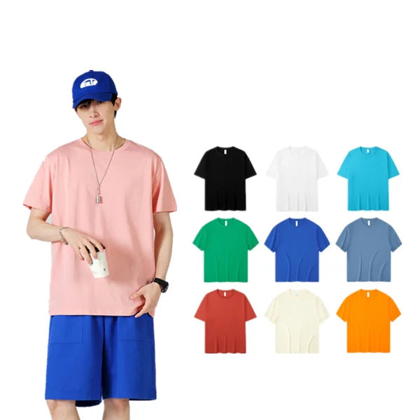 Best Seller Plus Size 160gsm 100% Cotton Drop Shoulder Cool Unisex Custom Oem logo Blank Plain Short Sleeve Men's T-shirt