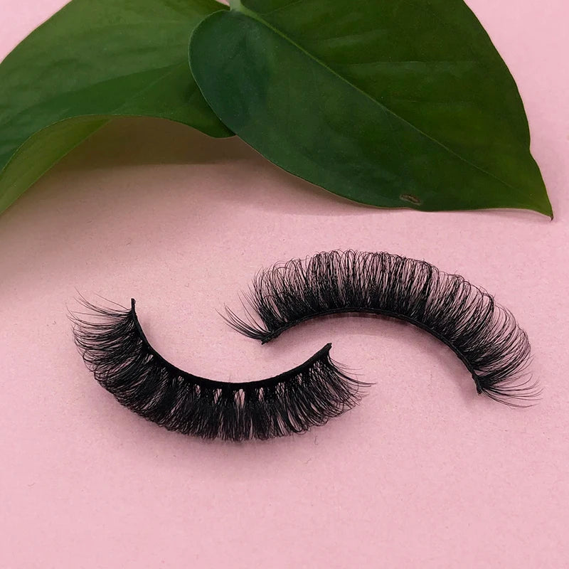 DC23 Tianniu Wink Winged Handmade Reusable Eyelash Extensions Natural Eyelash Faux Mink Russian Deep for Strip Lashes Black