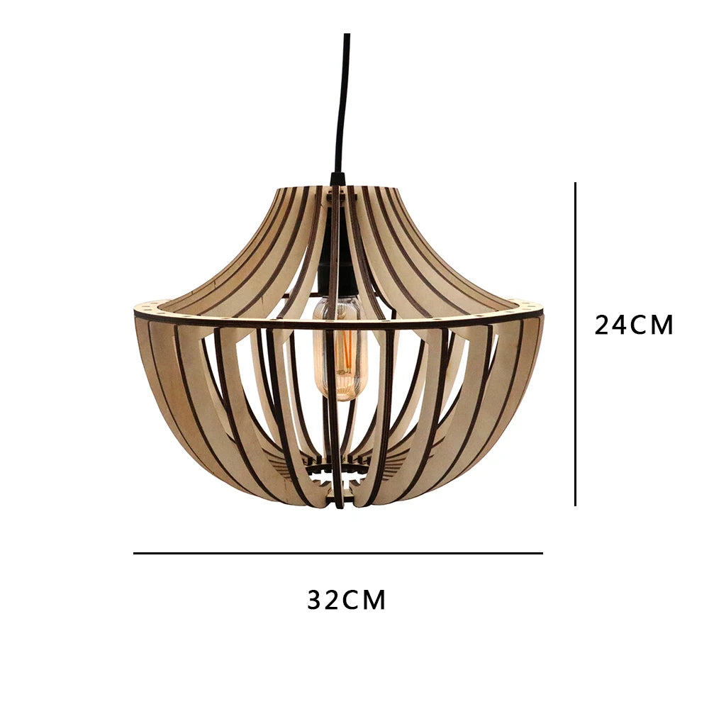 Hollowed-out Wooden Box Carved Lampshade