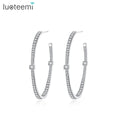 LUOTEEMI Tiny CZ Big Hoop Fashion Women Cubic Zirconia Earrings Party Gifts Luxury Jewelry Earings