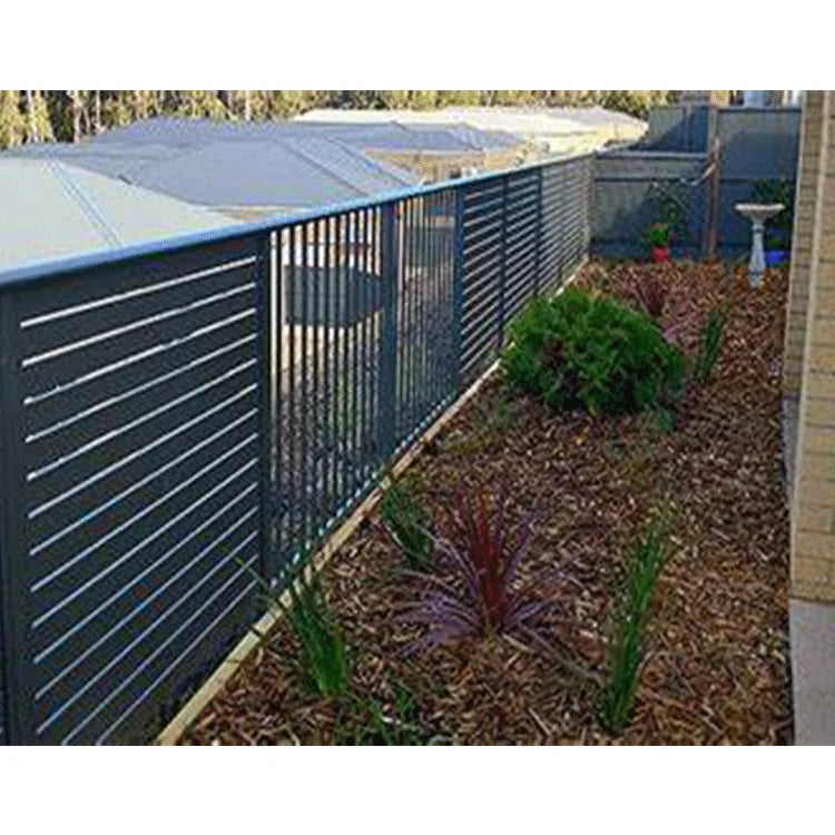 Add Privacy and Security Black Aluminum Vertical Slat Swimming Pool Fencing Horizontal Panels Wall for Yard