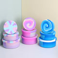 Reusable Eco-friendly Tie Dye Leakproof Stackable Food Container 3-in-1 Compartment Lunch Box Kid Bento Lunch Box