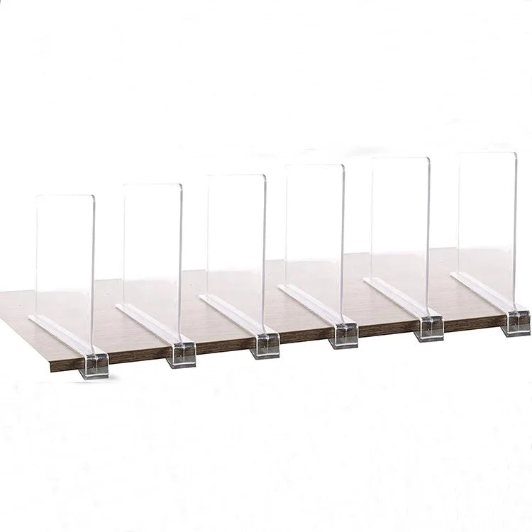 Retail Store Shelf Display Dividers for Goods Display with Hook Library Book Store Supplies Clear Acrylic Book Shelf Divider MegaBDM