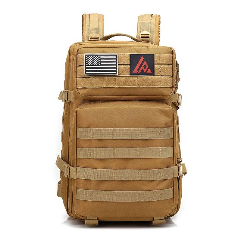 OEM 900D Oxford Tactical Backpack with Molle Pouch 45L Assault Pack Low MOQ Zipper Closure Stylish for Camping and Hiking