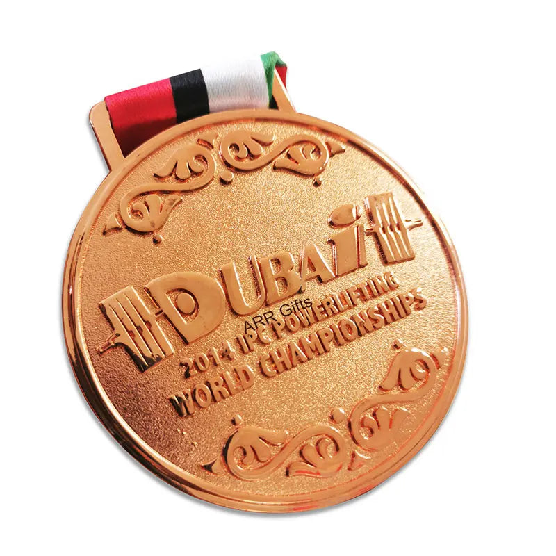 Medal Factory Gold Silver Copper Championship Medal for Powerlifting World Tournament 21 Years Medal Manufacturer