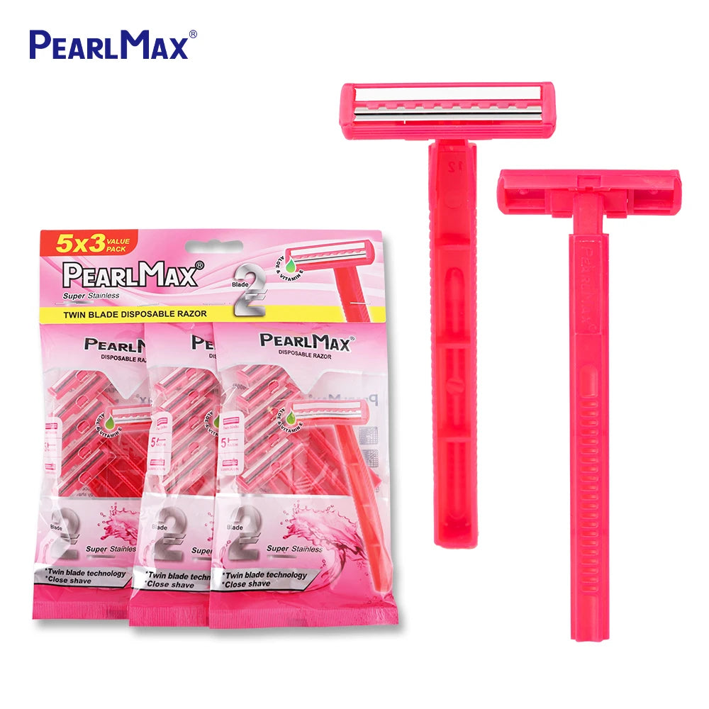 Pearl Max Women Wet Shaving Product Safety Razor New Product Cheap Hotel Disposable for Female Barber Twin Blade Razor