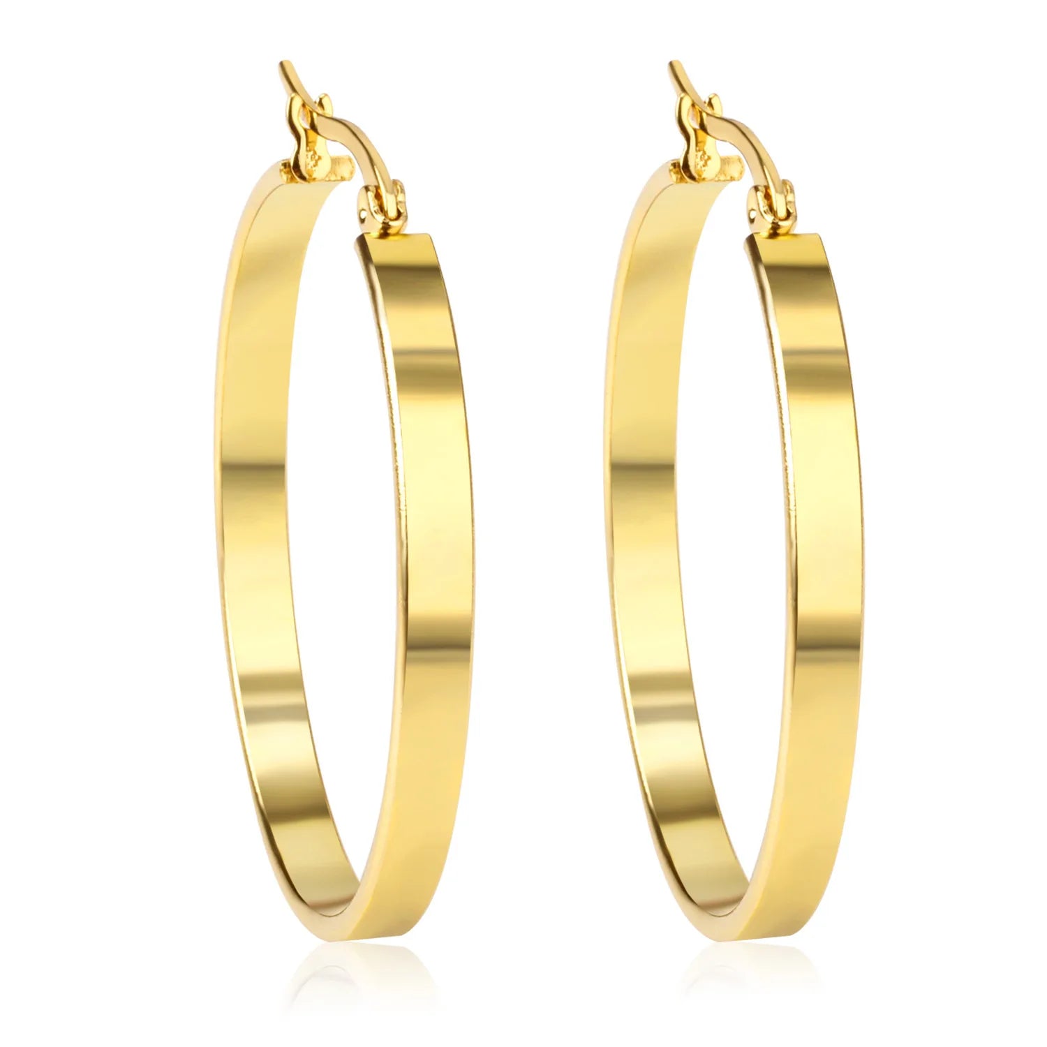 Wholesales Gold Plated Circle Hoop Earrings Boho Style Stainless Steel Statement Earrings to My Daughter