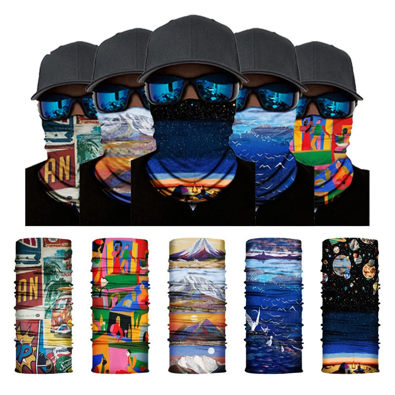 Outdoor Custom Logo Polyester Multifunction Headwear Neck Warmer Cycling Gaiter Seamless Tube Bandana