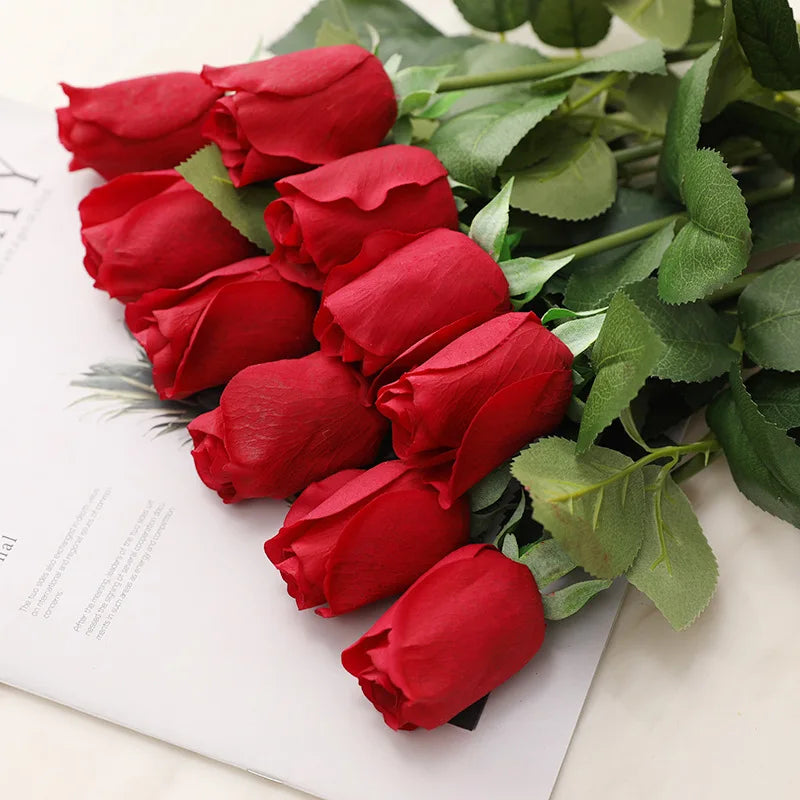 AF10908 Wholesale Real Touch Moisturizing Artifical Rose Flowers Single Stem Silk Roses for Wedding Decoration