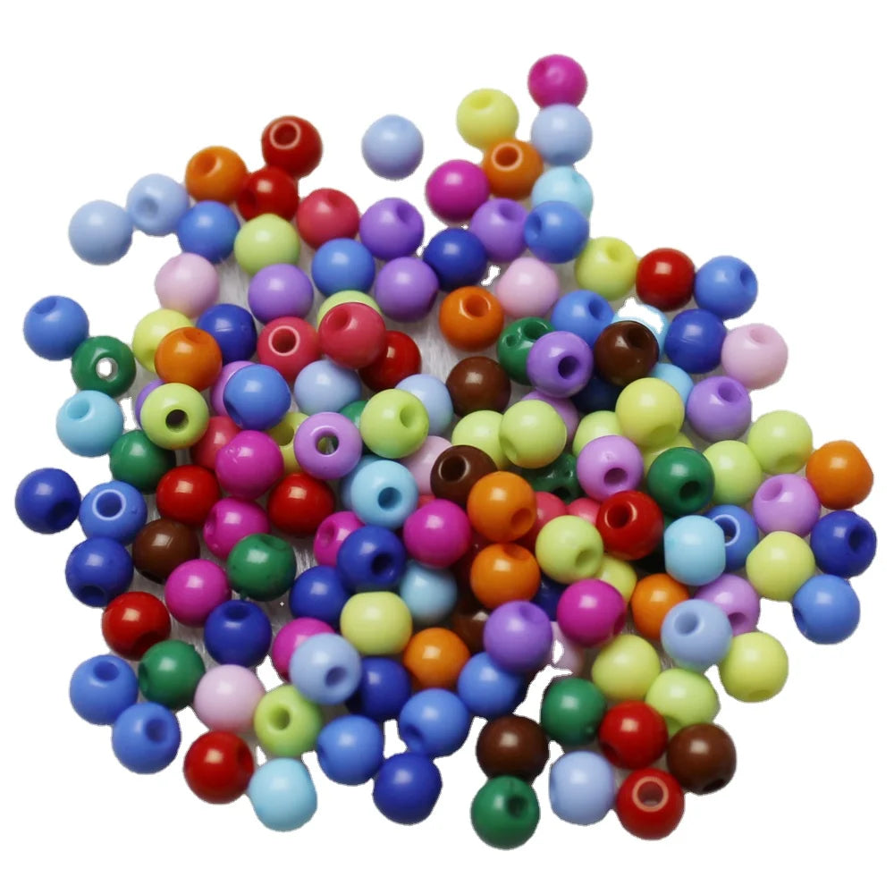 4mm Opaque Colors Plastic Acrylic Beads Ball Round Loose Beads for DIY Necklace Bracelet Jewelry Making