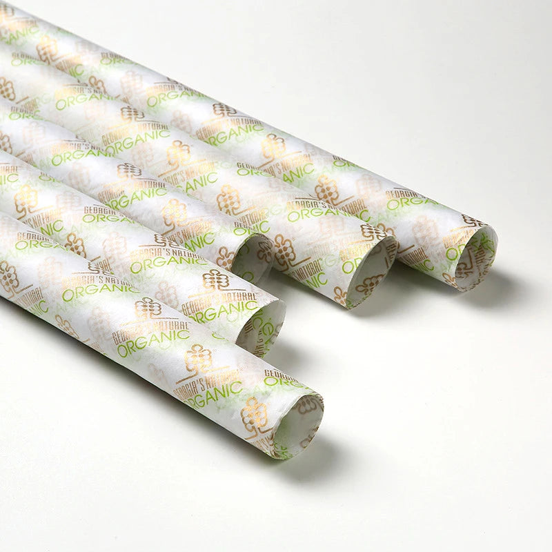 17g Gift Tissue Paper Wrap with Metallic Gold Brown logo for Chocolate Wrap