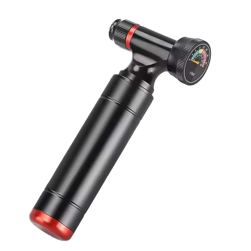 High-Pressure Mini Aluminum Alloy CO2 Inflator for Road Mountain Bike Presta Schrader Valve Bicycle Tire Pump Air Gauge 160PSI+