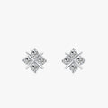 Ailmay 100% 925 Sterling Silver Exquisite Clear CZ Flower Stud Earrings for Women Simple Design Fine Hypoallergenic Jewelry