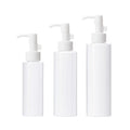 Custom logo Empty White PET Flat Bottle 100ml 150ml 200ml 250ml Lotion Bottle Cosmetic Package Pump Bottle with White Pump Head