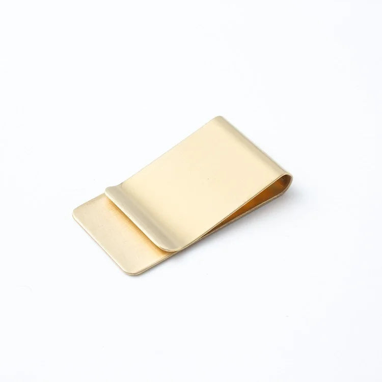 Simple Modern Brass Wallet Metal Note Holder Bill Folder Change Folder Printable Logo 26*50*0.8mm