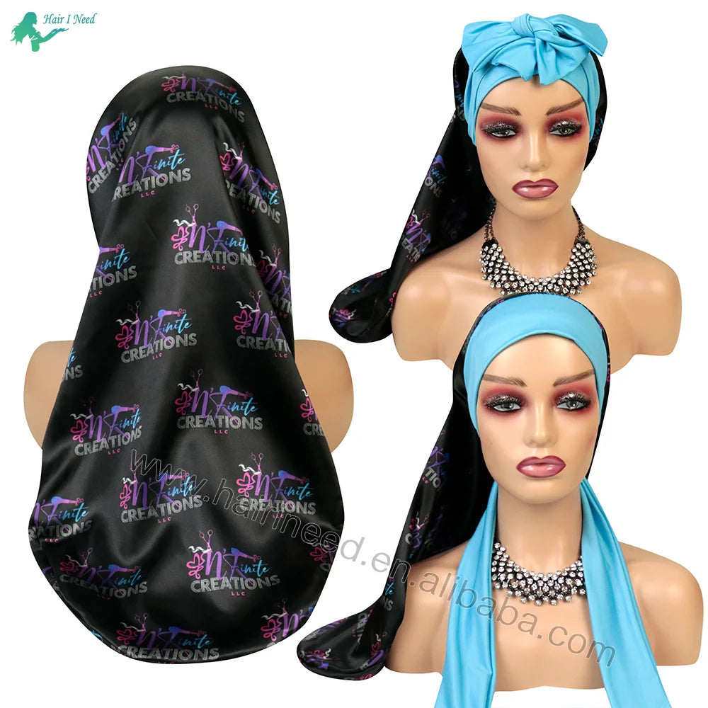 Customize Rhinestone Satin Bonnet Bling Designer Jumbo Bonnets With Tie