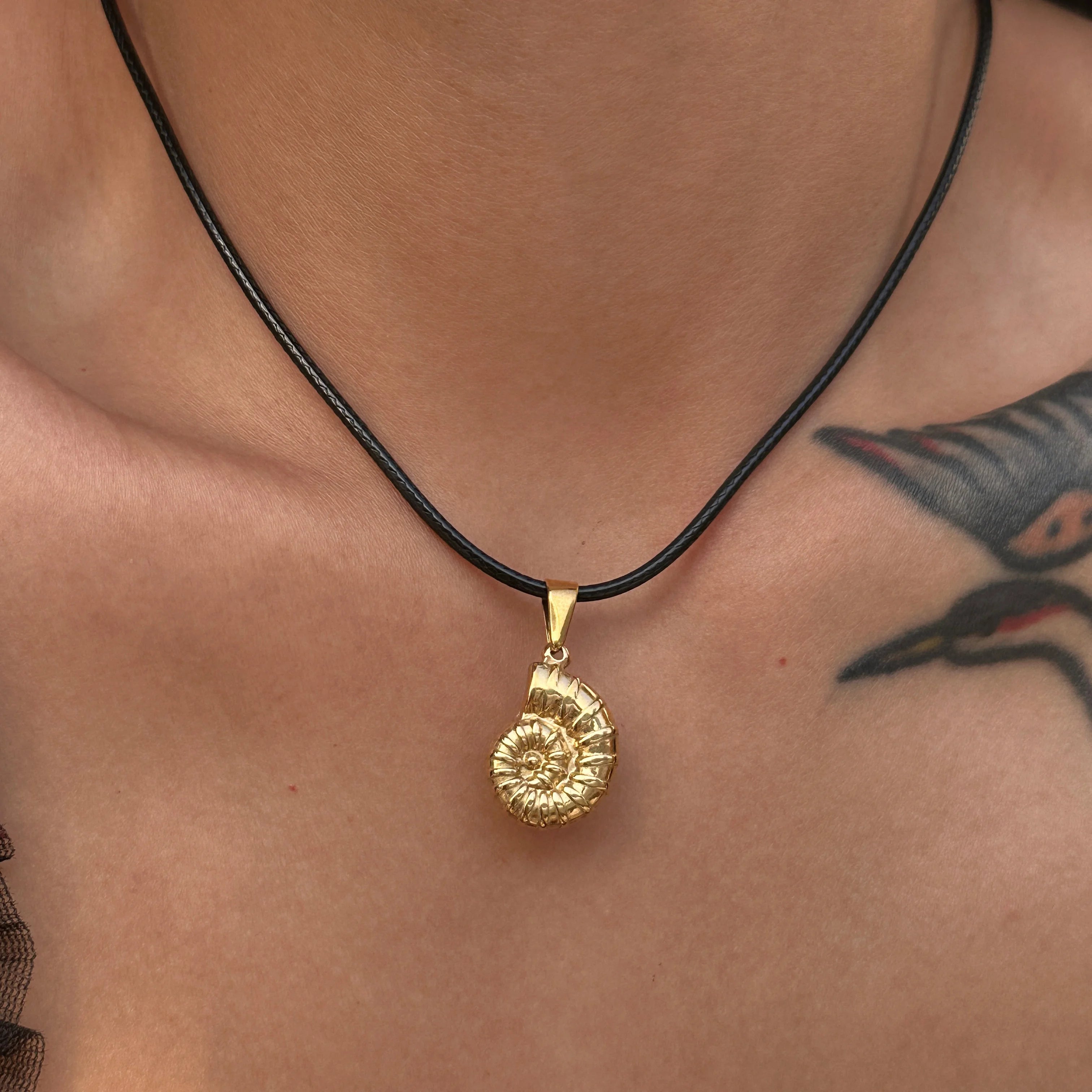 2023 Dazan Summer New 18k Pvd Gold Plated Stainless Steel Boho Hawaiian Beach Design Conch Pendant Leather Rope Necklace Women
