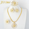 Hole Sale Quality 18k Gold Plated Earring Pendant Necklace Fine Hawaiian Customized Bridal Jewelry Set